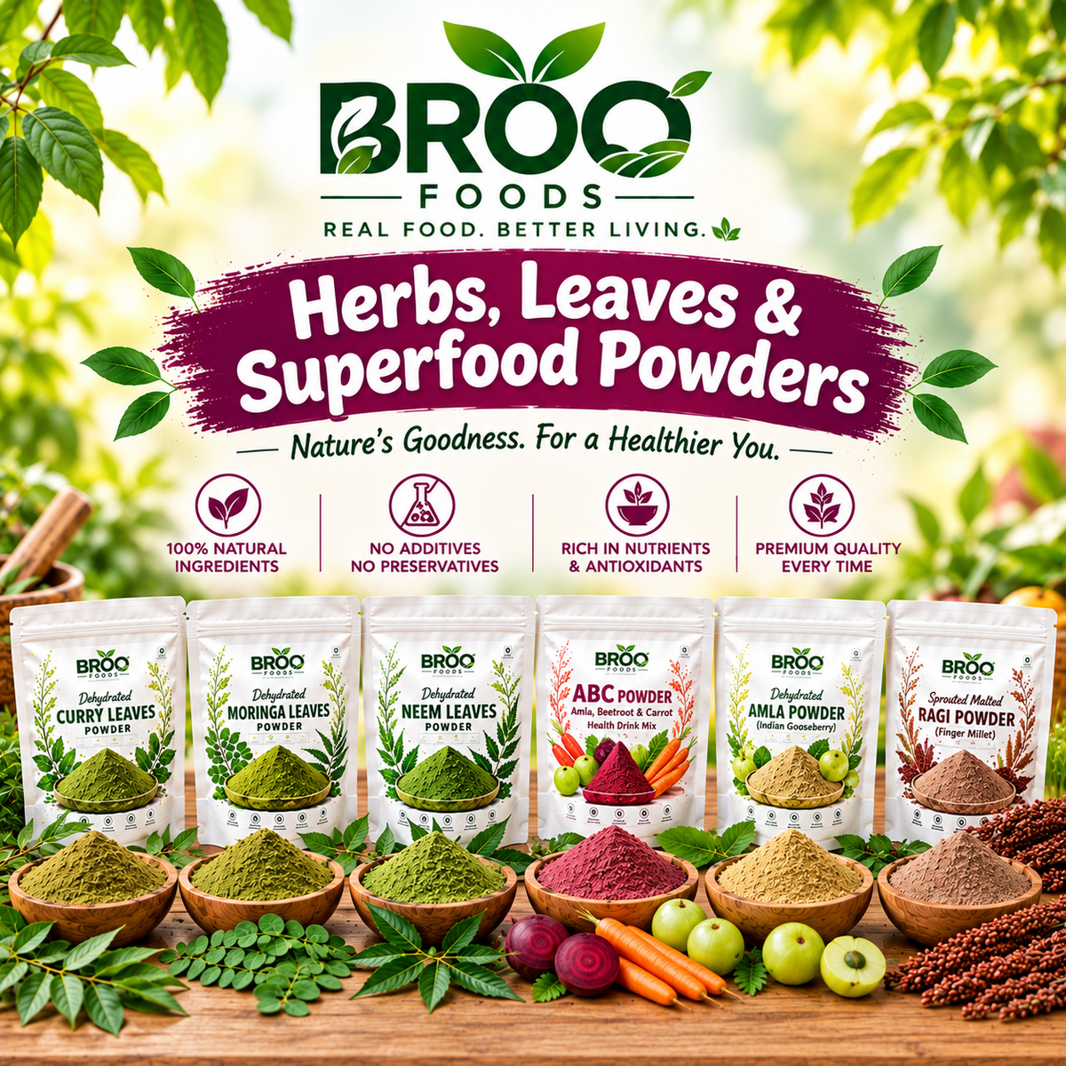 Herbs, Leaves & Superfood Powders