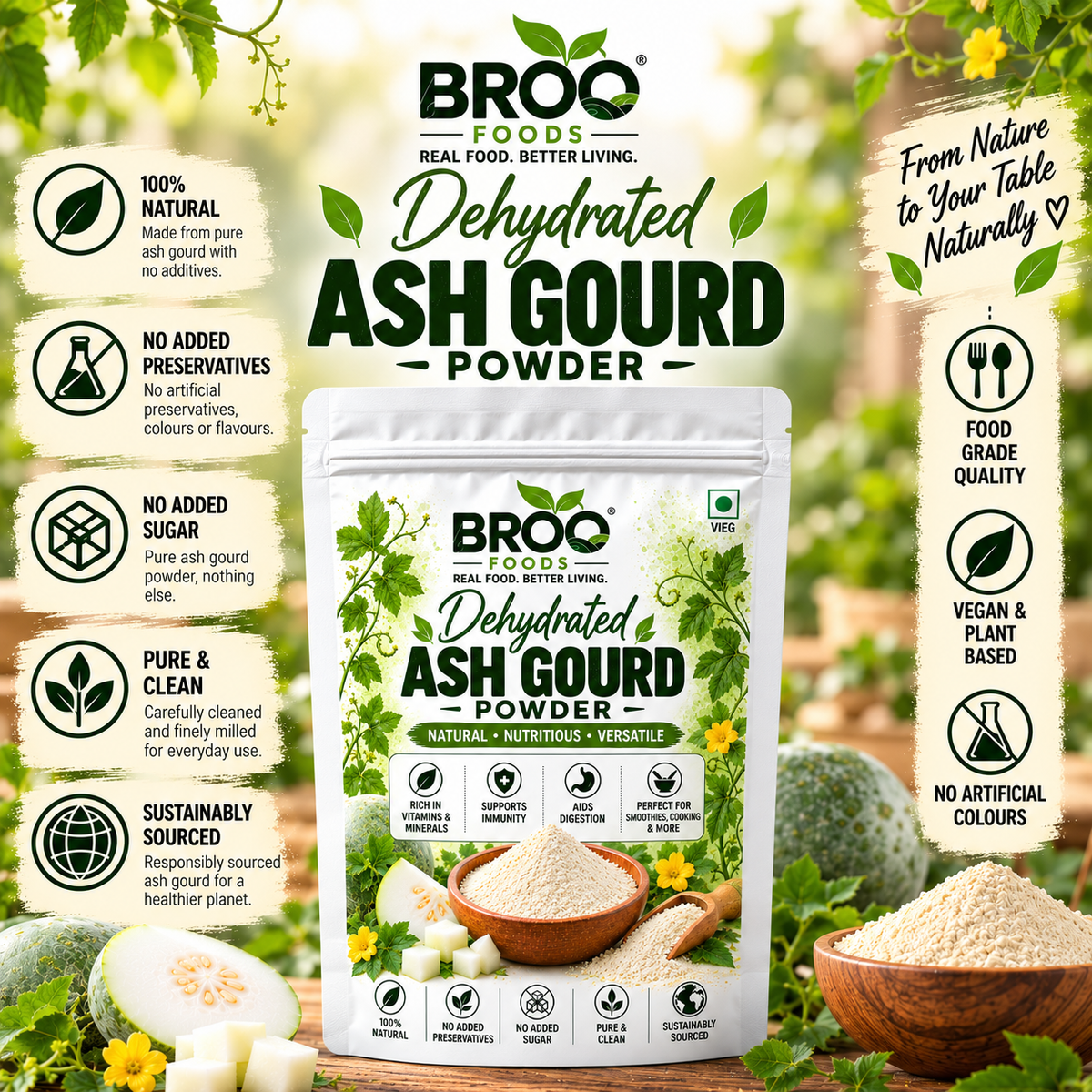 Dehydrated Ash Gourd Powder (Petha)