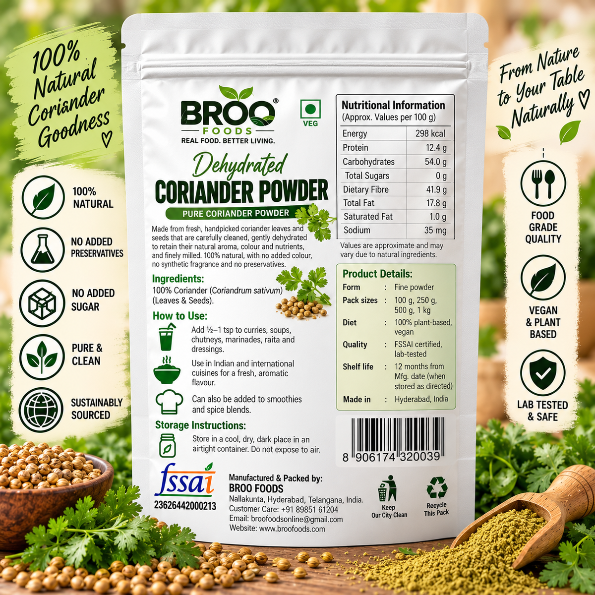 Dehydrated Coriander Powder (Dhaniya)