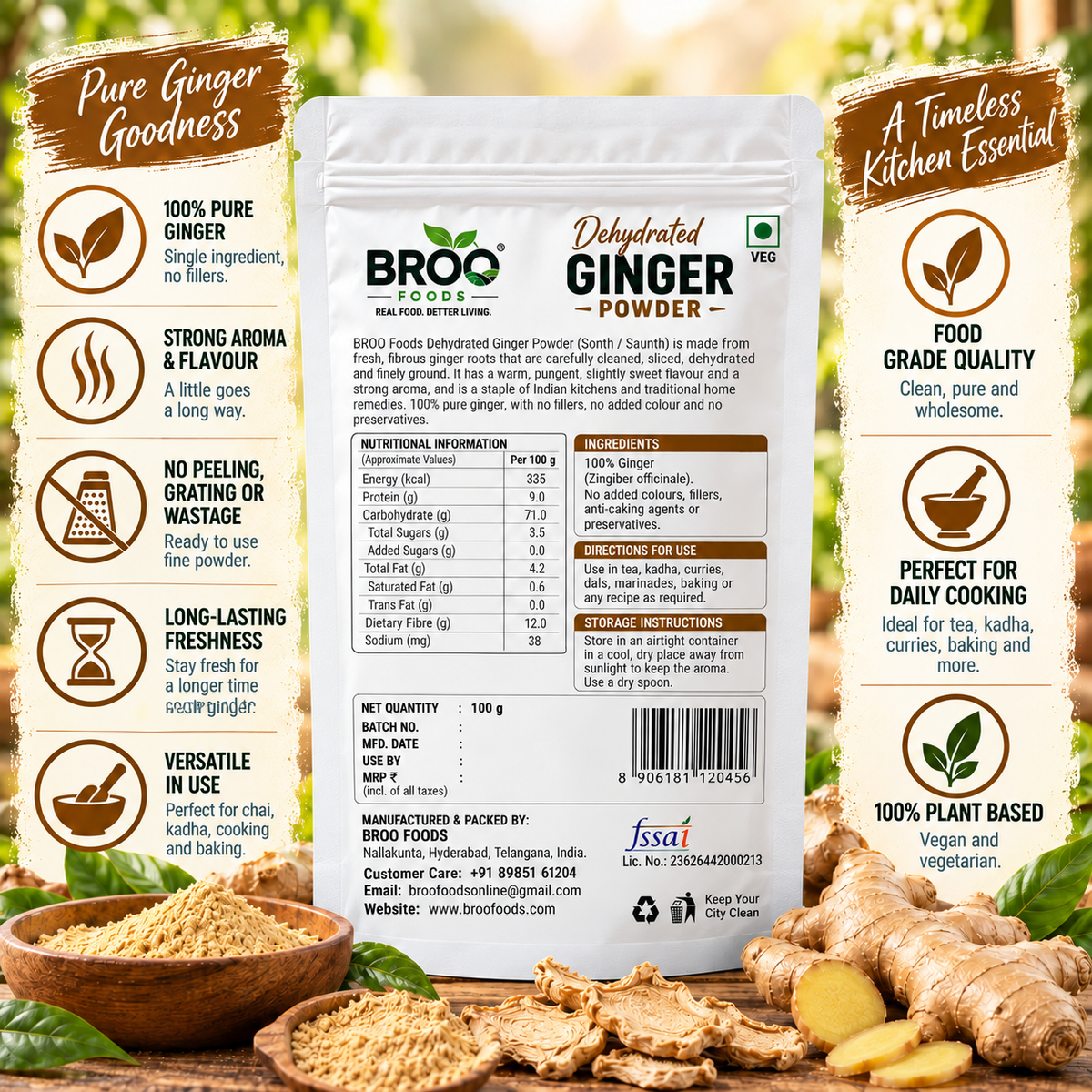 Dehydrated Ginger Powder (Sonth)