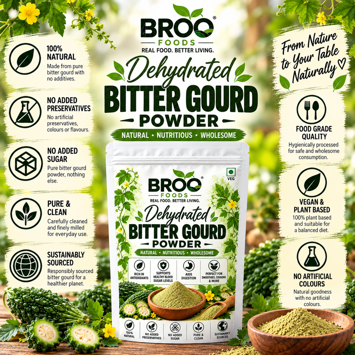 Dehydrated Bitter Gourd Powder (Karela)