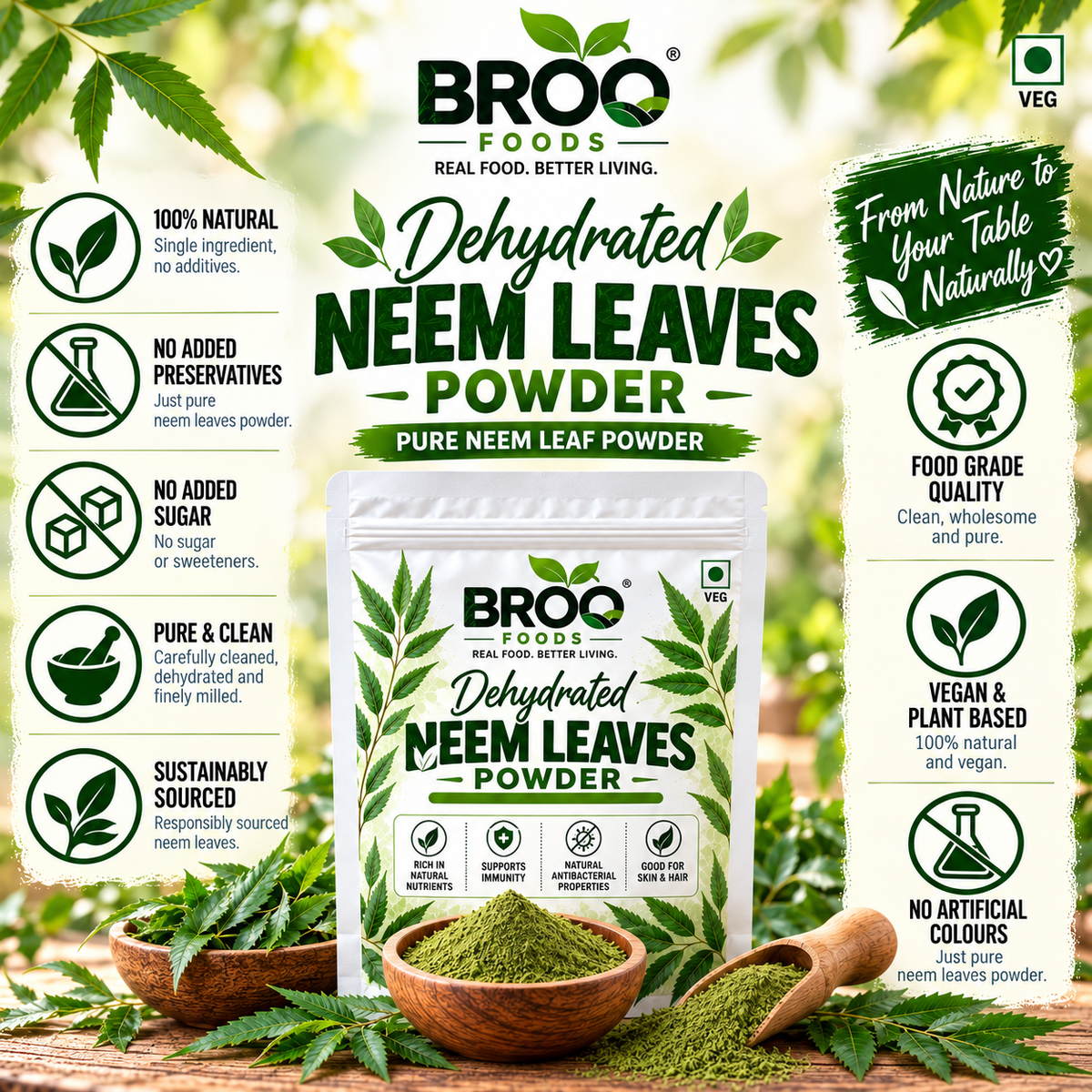 Dehydrated Neem Leaves Powder