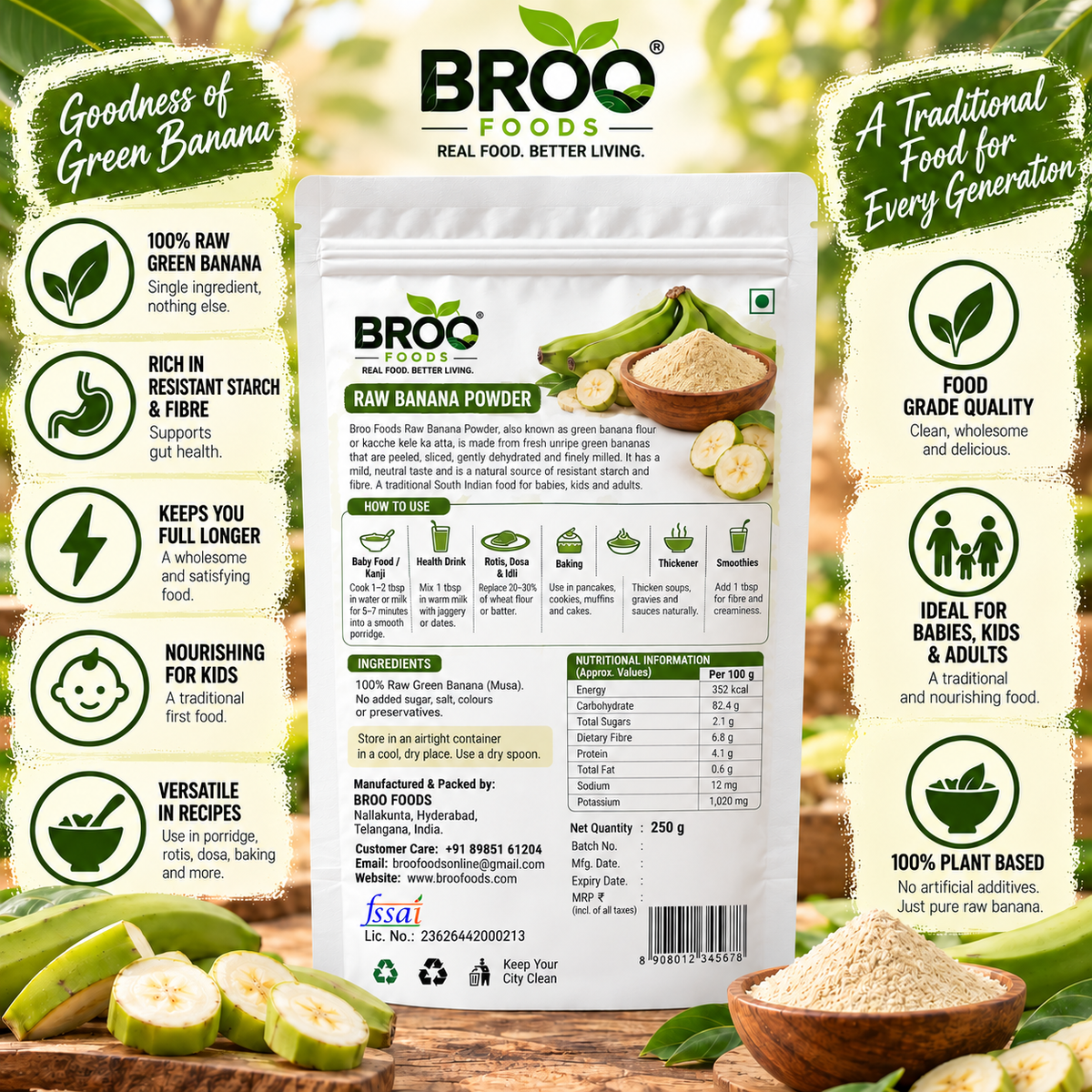 Dehydrated Raw Banana Powder