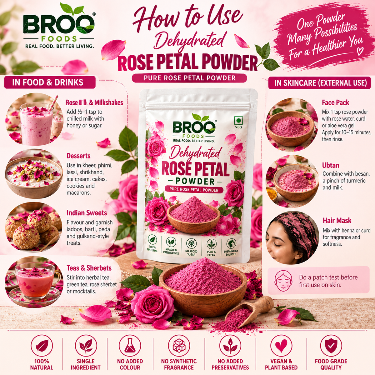 Dehydrated Rose Petal Powder