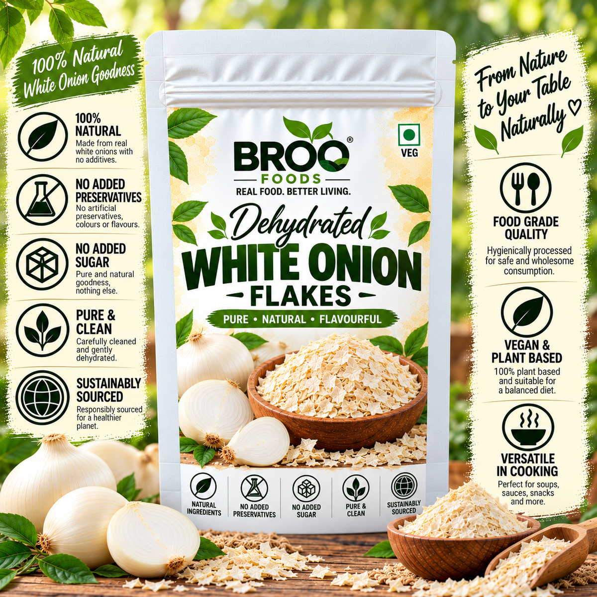 Dehydrated White Onion Flakes