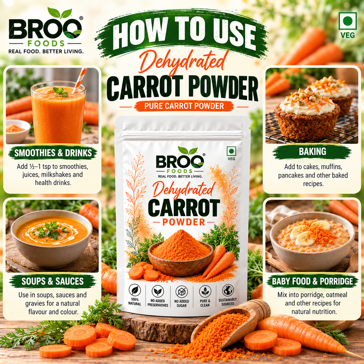 Dehydrated Carrot Powder