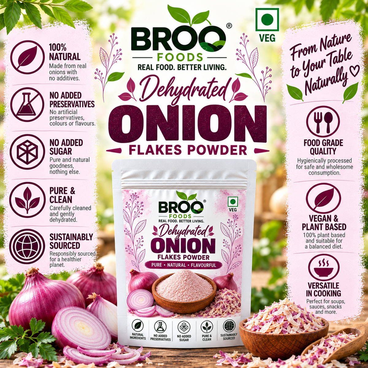 Dehydrated Pink Onion Powder