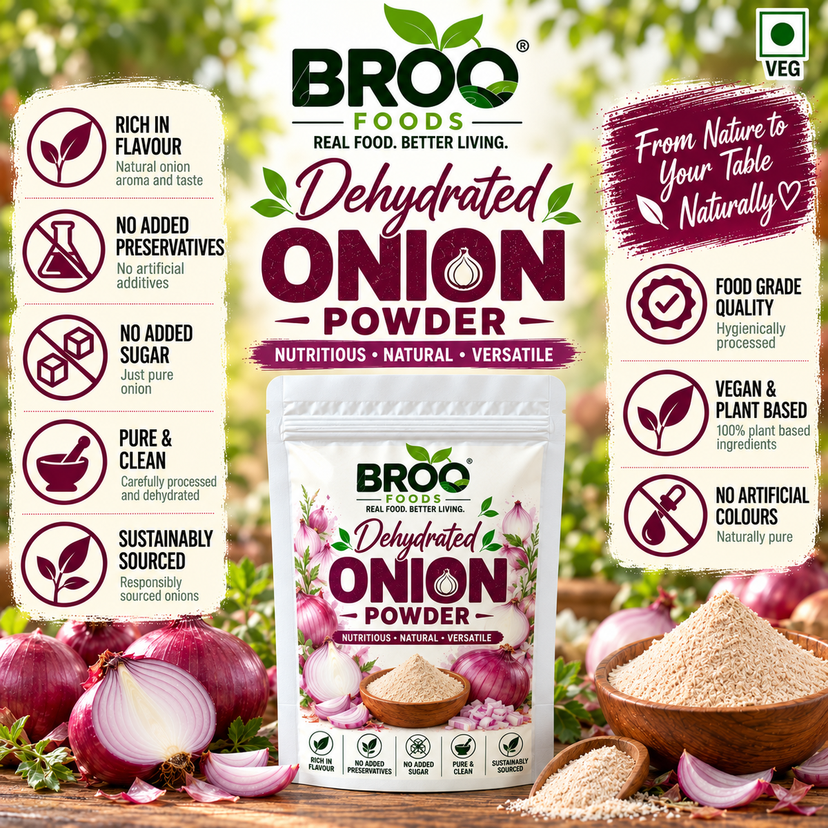 Dehydrated White Onion Powder
