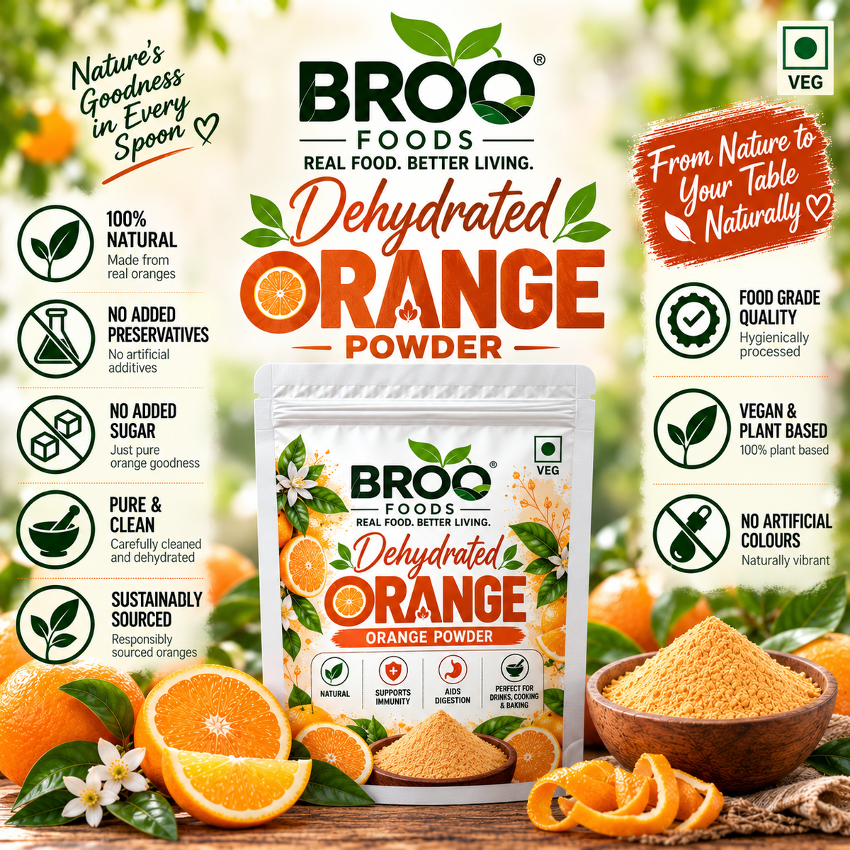 Dehydrated Orange Powder