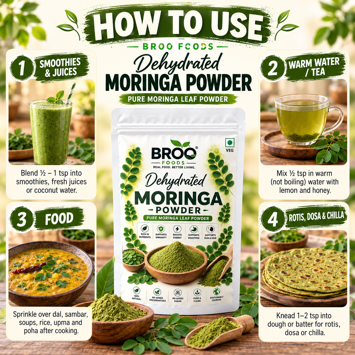 Dehydrated Moringa Leaves Powder