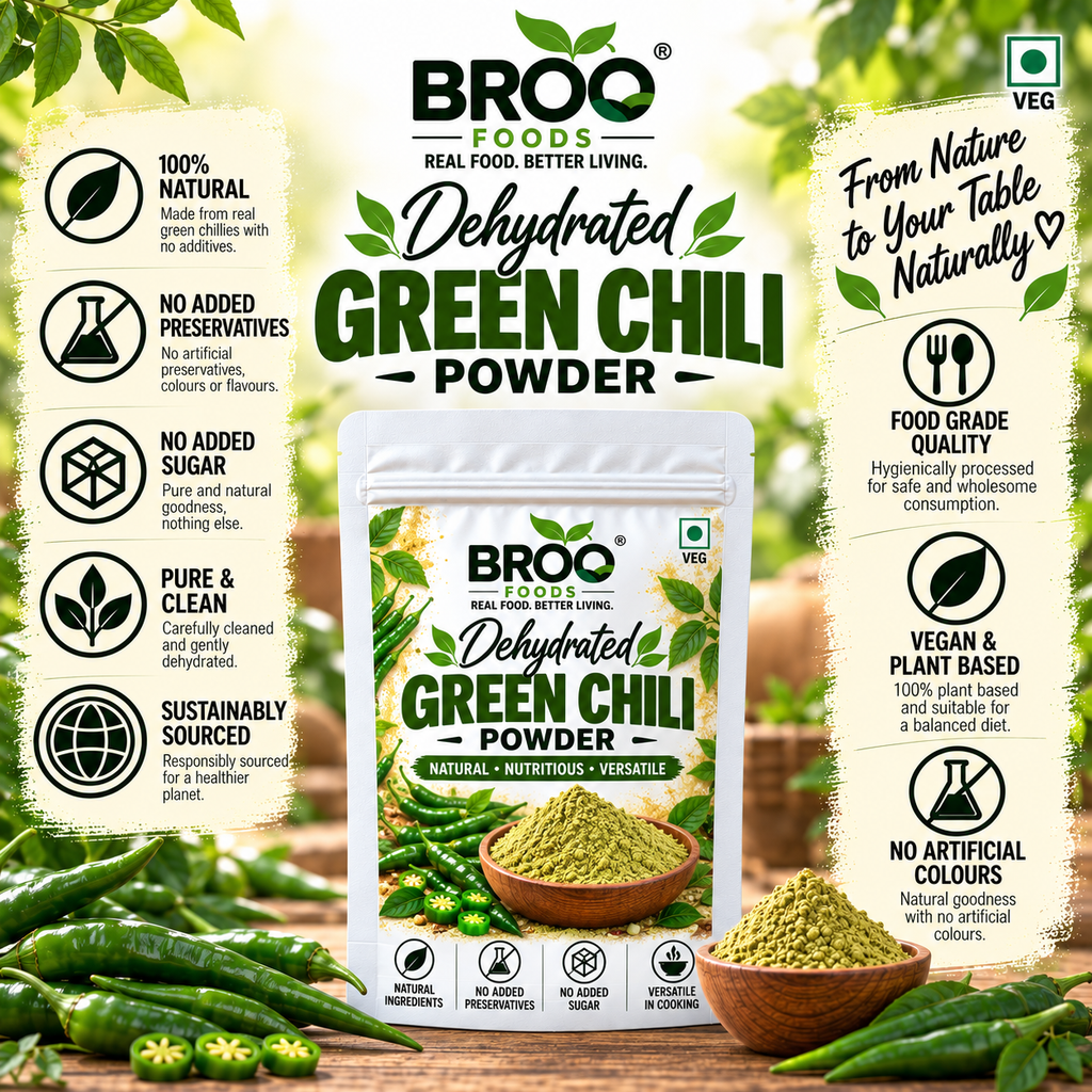 Dehydrated Green Chilli Powder (Pachi Mirchi)