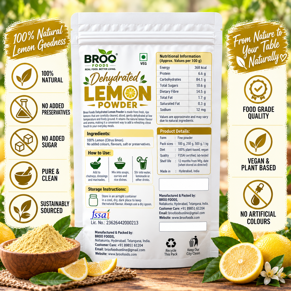 Dehydrated Lemon Powder