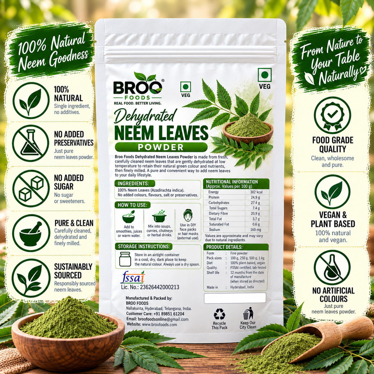 Dehydrated Neem Leaves Powder