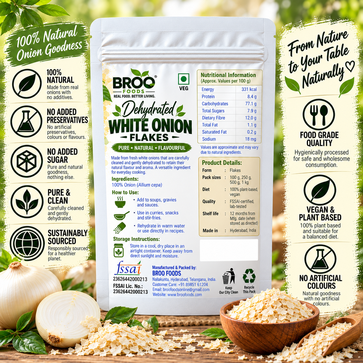 Dehydrated White Onion Flakes