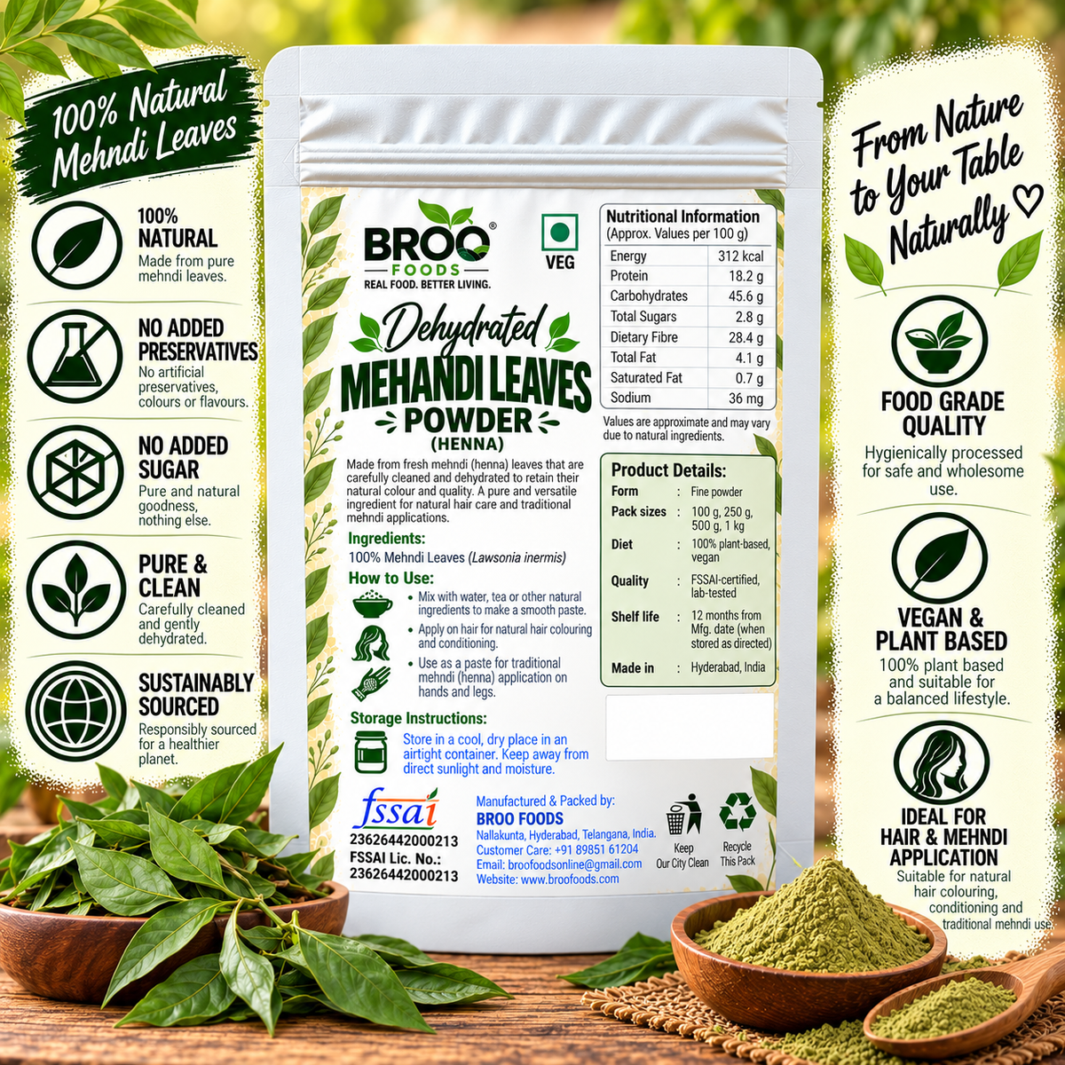 Mehandi Leaves Powder (Henna)