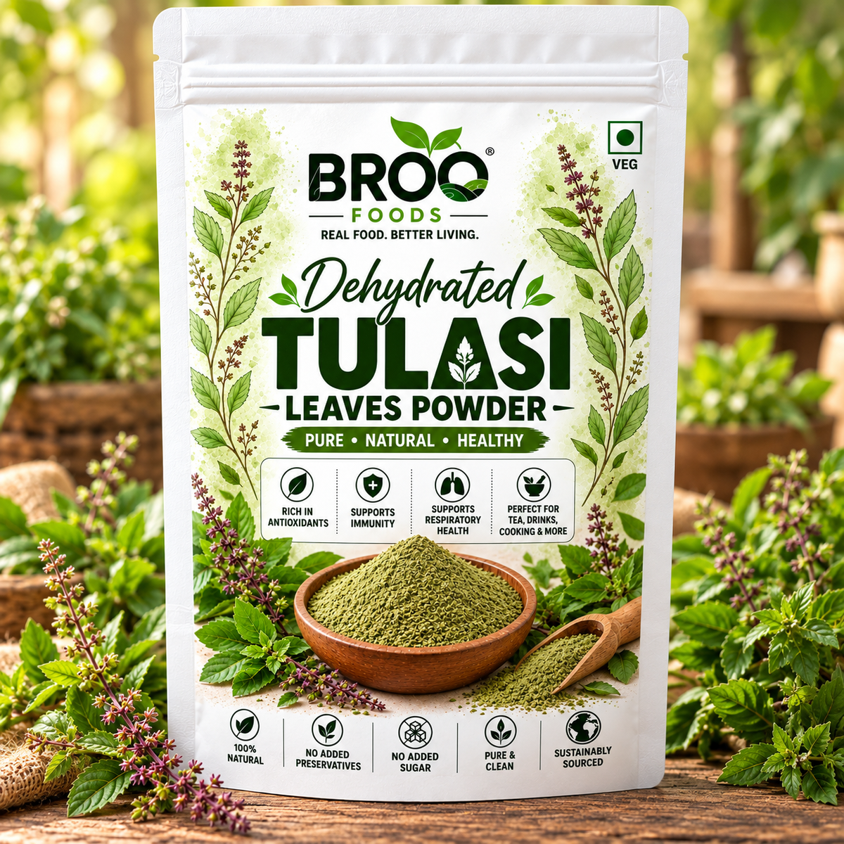 Dehydrated Tulsi Leaves Powder (Holy Basil)